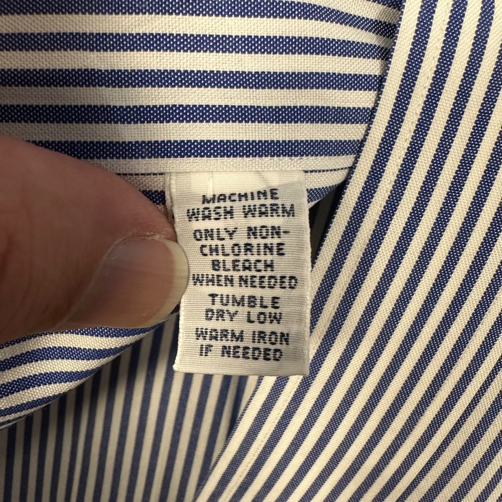 Polo Ralph Lauren Oxford Dress Shirt Men 16.5 32/33 Classic Fit Blue Striped - Picture 12 of 13